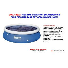 PISCINAS CUBIERTA SOLAR 300 CM PISCINAS STEEL PRO-FAST SET 58062