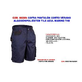 BAJA COFRA PANTALON CORTO VERANO ALGODON-POL. AZUL MAR. T48