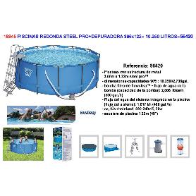 PISCINAS REDONDA STEEL PRO+DEPURA 366X122 10.250 L 56420