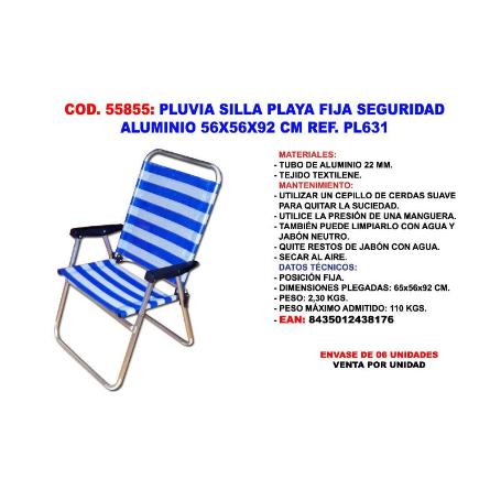 PLUVIA SILLA NORMAL FIJA PLAYA ALUMI 22Ø 56X56X92CM XYC041HPL631
