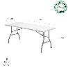 MESA PLEGABLE RECTANGULAR HDPE MULTIFUNCIONAL, PORTATIL, RESISTENTE,MULTIUSOS 244X76X74 CM. COLOR BLANCO