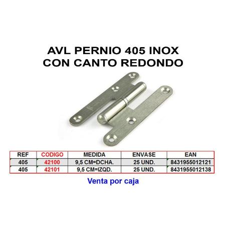 AVL PERNIO 405 9,5 MM  CANTO REDONDO IZQD NIQUEL  403NM (CAJA 20 UNIDADES)