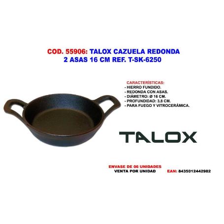 TALOX CAZUELA REDONDA HIERRO FUNDIDO 2 ASAS Ø16CM  TSK6250