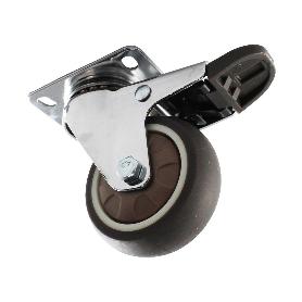 RUEDA GIRATORA PLACA FRENO 10CLRFN60CP-PGIB GOMA GRIS EJE BOLAS