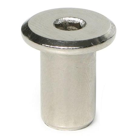 TUBO UNION CEGAS CABEZA PLANA Ø10 M8 NIQUELADA LONGITUD 27MM