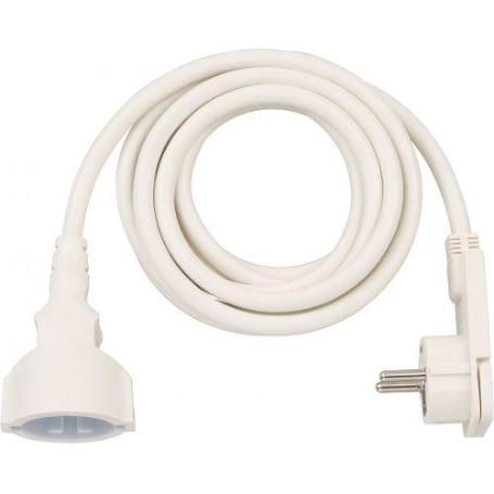 BRENNENSTUHL-1168980230-ALARGADOR ELÉCTRICO IP20 H05VV-F3G1,5 DE 3 M (BLANCO) CON CLAVIJA PLANA