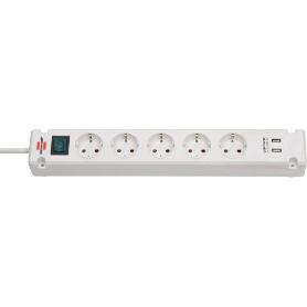 BRENNENSTUHL-1150660325-BASE M&#XFA;LTIPLE BREMOUNTA CON PUERTOS USB APTA PARA MONTAJE FIJO (COLOR BLANCO)