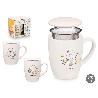 TAZA MUG PORCELANA+FILTRO+TAPA ORGANIC 340 ML SURTIDO