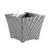 MACETA RATTAN CUADRADA 15 CM PLATA