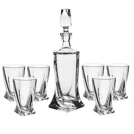 WHISKY 6 VASOS 340 ML + BOTELLA 850 ML JUEGO