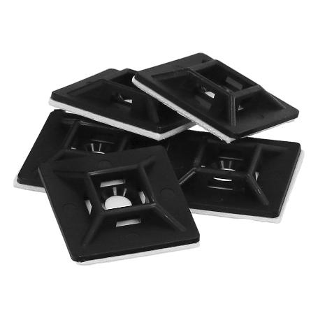 BASE ADHESIVA PARA BRIDAS 19X19 MM. NEGRA BOLSA 100 UNIDADES