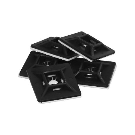BASE ADHESIVA PARA BRIDAS 28X28 MM. NEGRA BOLSA 100 UNIDADES