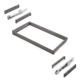 EMUCA BASTIDOR CON GUÍAS DE CIERRE SUAVE Y EXTRACCIÓN TOTAL PARA ACCESORIOS DE ARMARIO QUARTZ, 787-813MM, ALUMINIO 