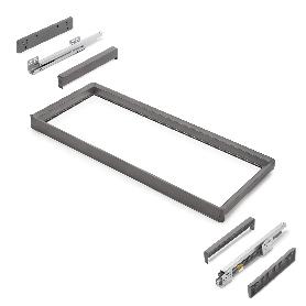 EMUCA BASTIDOR CON GUÍAS DE CIERRE SUAVE Y EXTRACCIÓN TOTAL PARA ACCESORIOS DE ARMARIO QUARTZ, 912-938MM, ALUMINIO 
