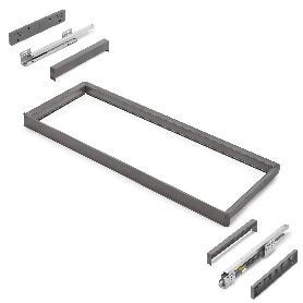 EMUCA BASTIDOR CON GUÍAS DE CIERRE SUAVE Y EXTRACCIÓN TOTAL PARA ACCESORIOS DE ARMARIO QUARTZ, 962-988MM, ALUMINIO 