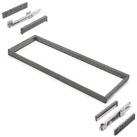 EMUCA BASTIDOR CON GUÍAS DE CIERRE SUAVE Y EXTRACCIÓN TOTAL PARA ACCESORIOS DE ARMARIO QUARTZ, 1012-1038MM, ALUMINI