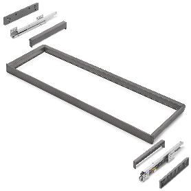 EMUCA BASTIDOR CON GUÍAS DE CIERRE SUAVE Y EXTRACCIÓN TOTAL PARA ACCESORIOS DE ARMARIO QUARTZ, 1062-1088MM, ALUMINI