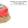 CEPILLO TAZA CON ALAMBRE DE ACERO LATONADO ROSCA M14, Ø 100 MM. ALAMBRE DE Ø 0,30 MM.