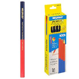 LAPIZ CARPINTERO BICOLOR 18 CM. (12 UNIDADES) LAPIZ MARCADOR, LAPIZ CARPINTERIA, MARCADOR OBRA COLO ROJO / AZUL