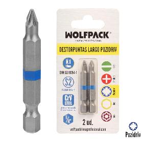 DESTORPUNTAS LARGO POZIDRIV Nº 1 (2 PIEZAS) ACERO S2 AL CROMO VANADIO. PUNTAS HEXAGONALES, DESTORPUNTAS,