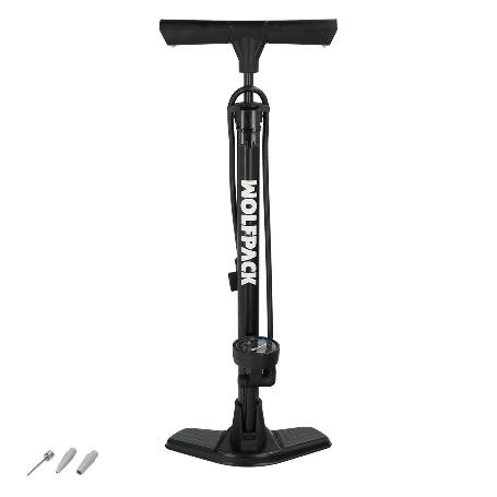 BOMBA AIRE CON MANOMETRO 8 BARES CUERPO Y PIES ACERO, VALVULAS SCHRADER Y PRESTA CON ADAPTADORES. BOMBA BICICLETAS,