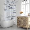 CORTINA DUCHA RAYAS AZULES 180X200 CM. IMPERMEABLE