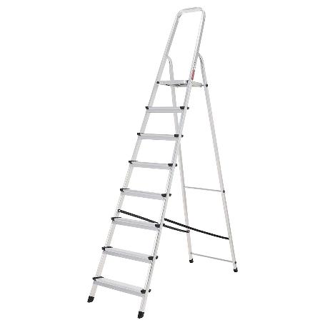 ORYX ESCALERA ALUMINIO 8 PELDAÑOS PLEGABLE, USO DOMÉSTICO, ANTIDESLIZANTE, LIGERA Y RESISTENTE