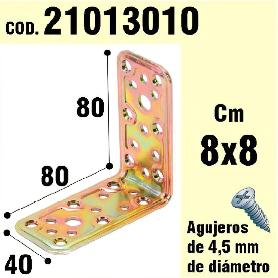 SOPORTE PARA MADERA ÁNGULO   40X80X80 MM.