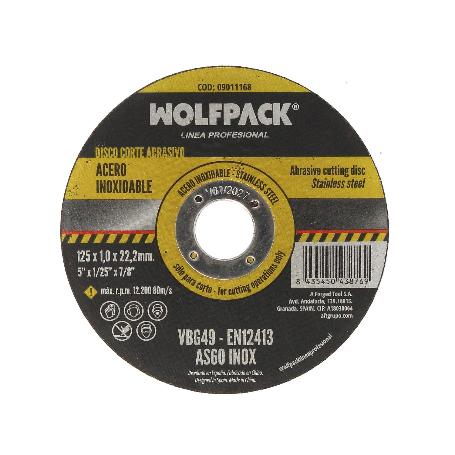 DISCO CORTE ABRASIVO ACERO INOXIDABLE Ø 125X Ø 22,2 MM ESPESOR 1,0 MM. DISCO RADIAL / AMOLADORA UNIVERSAL