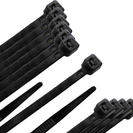 BRIDA NYLON 100%. COLOR NEGRO 4,5 X 360 MM. BOLSA 100 UNIDADES. ABRAZADERA PLASTICO, ORGANIZADOR CABLES, ALTA RESIS