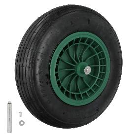 RUEDA CARRETILLA NEUMATICA PARA CARRETILLA OBRA / JARDIN LLANTA PLASTICO EJE Ø 20 MM. RUEDA CARRETILLA JARDIN, CARR