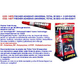 BAJA FISCHER ADHESIVO UNIVERSAL TOTAL 30 SEG  15 GR 541726