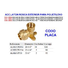 ACC.LATON R-EXT.CODO PLACA 25-3-4 PARA POLIETILENO ALRECP2534