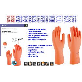 GUANTE FINSTOCK LATEX NATURAL FLOCADO ECO-PROCEX T-10 NARANJA (CAJA 12 UNIDADES)
