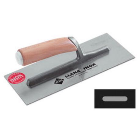 BAJA RUBI  LLANA INOX 28 CM X 12 CM MANGO ABIERT MADERA 72918