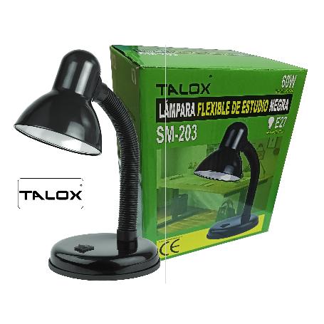 TALOX LAMPARA-FLEXO ESTUDIO CON BOMBILLA E27 NEGRA REF. SM-203