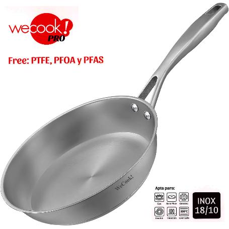 WECOOK SARTEN 20CM PRO ACERO INOX 3.5 MM TODO FUEGO REF. 64020