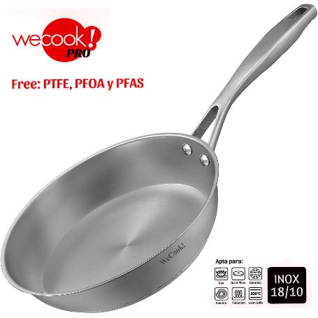 WECOOK SARTEN 24CM PRO ACERO INOX 3.5 MM TODO FUEGO REF. 64024