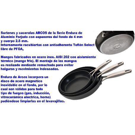 BAJA ARCOS ENDURA 696100 SARTEN 24 CM ALUMINIO FORJADO M-INOX