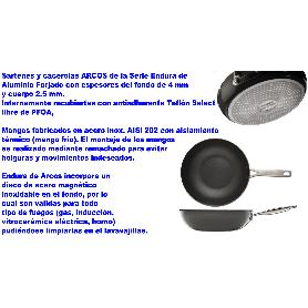 BAJA ARCOS ENDURA 696600 SARTEN WOK 28 CM ALUM.FORJADO M-INOX