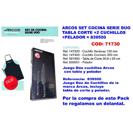 BAJA ARCOS SET COCINA TABLACORTE+2 CUCHILLOS+PELADOR 839510