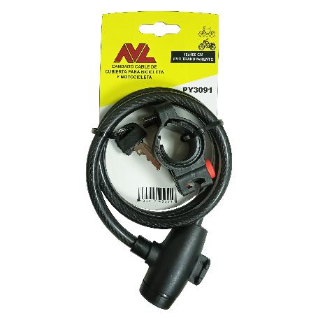 AVL CANDADO CABLE 4,5 MM DE CUBIERTA CON LLAVE SERRETA PY3091