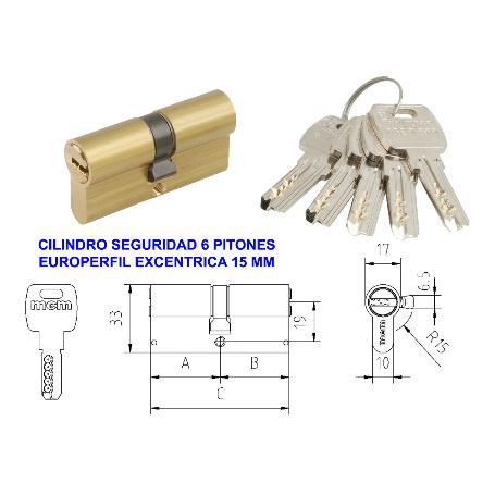 BAJA MCM CILINDRO SEGURIDAD EUROPERF AS6-70 35X35 R-15 LATON
