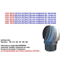 ESTUFA EXTRACTOR GALVANIZADO DE 110 EG110