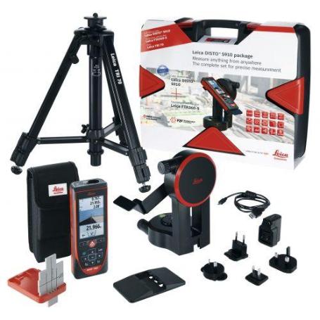LEICA GEOSYSTEMS-887900-MEDIDOR LÁSER S910 TOUCH + TRÍPODE + ADAPTADOR PARA TRÍPODE + TABLILLA DE PUNTERÍA + CARGAD