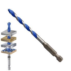 BROCA UNIVERSAL HEXAGONAL  Ø 6,0 MM. (BLISTER 1 PIEZA) BROCA AZULEJOS, CERÁMICA, MÁRMOL, HORMIGÓN, METAL, MADERA, P