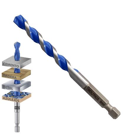 BROCA UNIVERSAL HEXAGONAL  Ø 8,0 MM. (BLISTER 1 PIEZA) BROCA AZULEJOS, CERÁMICA, MÁRMOL, HORMIGÓN, METAL, MADERA, P