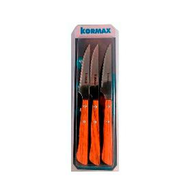 CUCHILLOS 11 CM FILO MICRODENTADO HPL ROBLE PACK 3