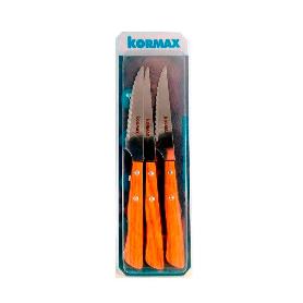 CUCHILLOS CHULETEROS HPL ROBLE PACK 3