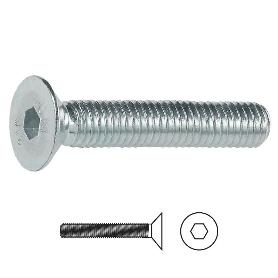 TORNILLO ROSCA METAL ALLEN DIN 7991 ZINC METRICA M-4 LARGO 30MM